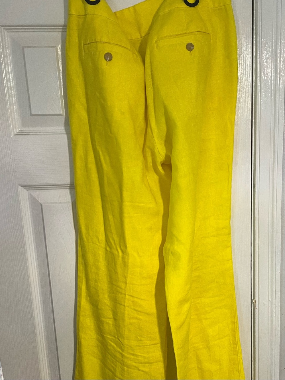 LOFT Bright Yellow Wide-Leg Linen Pants